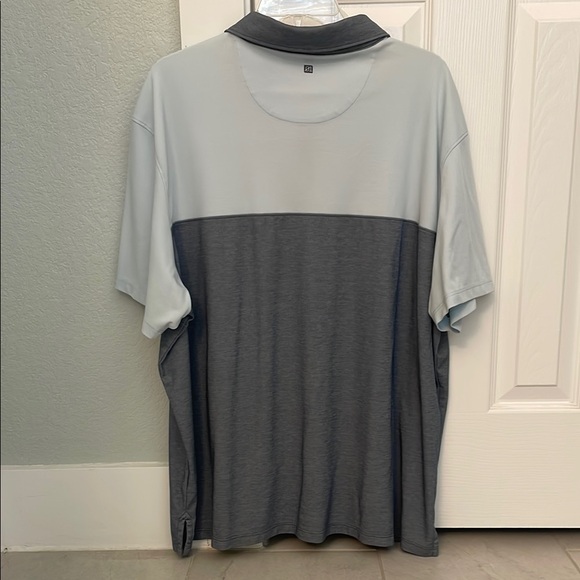 Men's Dark Blue and Light Blue Polo Shirt - Picture 3 of 5